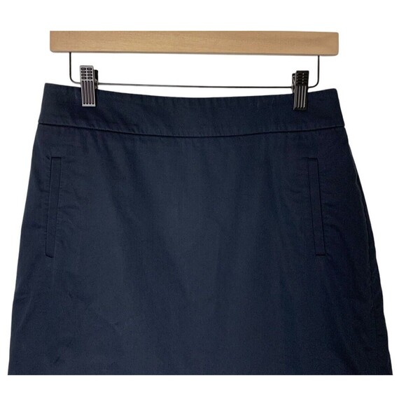Banana Republic A-Line Skirt Women's 6 Navy Blue Stretch Back Zip Flat Front - Picture 2 of 12